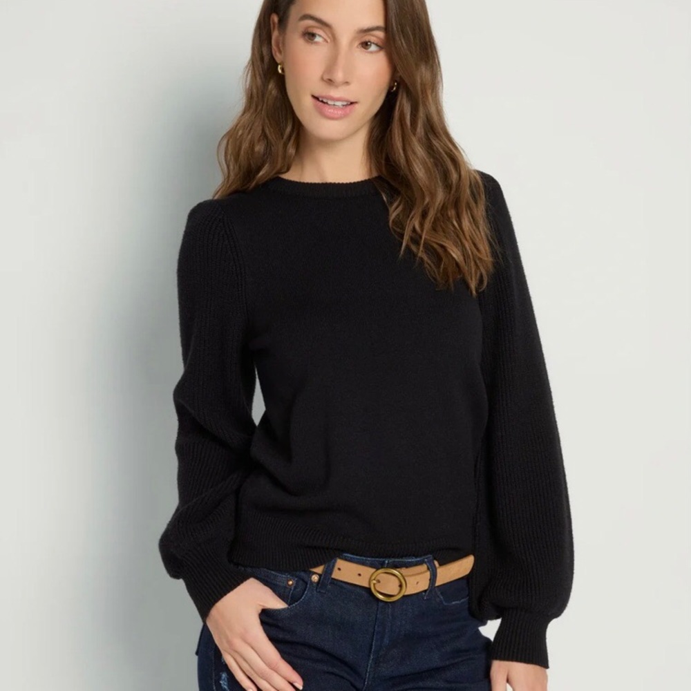 78 & Sunny Pacific Puff Shoulder Crew Neck Sweater Women’s Size L (10-12)
